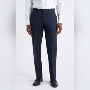 Nordstrom | NWT Men's Shop Navy Wool Dress Pants *UNHEMMED* Size 44